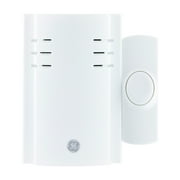 GE Wireless Doorbell Kit, Plug-In, 8 Melodies, 1 Push Button, White, 19299