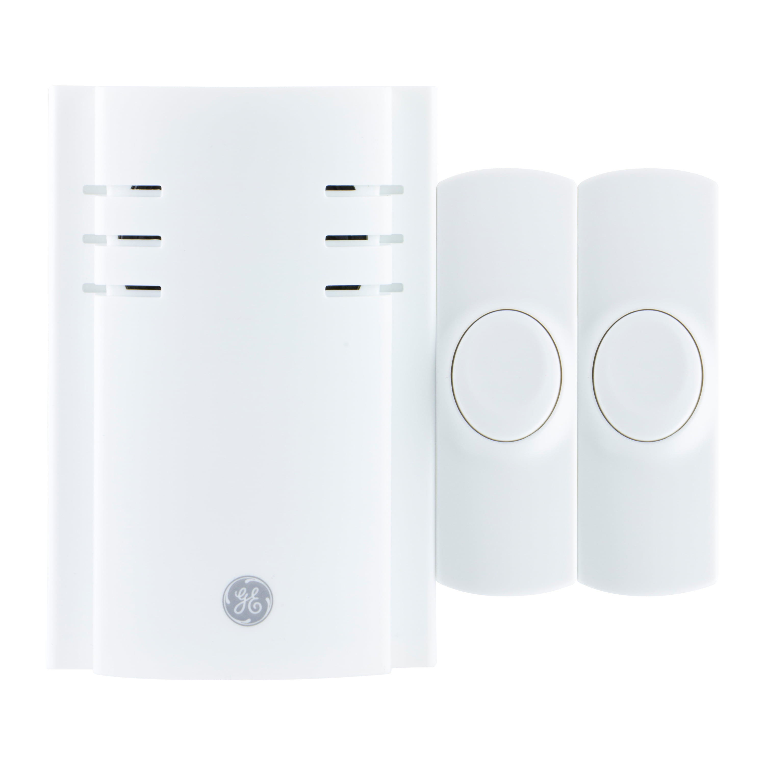 GE Wireless Doorbell Kit, Plug-in Receiver, 2 Push Buttons, White, 19300,