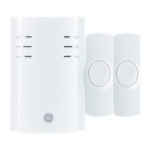 GE Plug-in 8-Melody Doorbell Kit, 2 Push Buttons, White