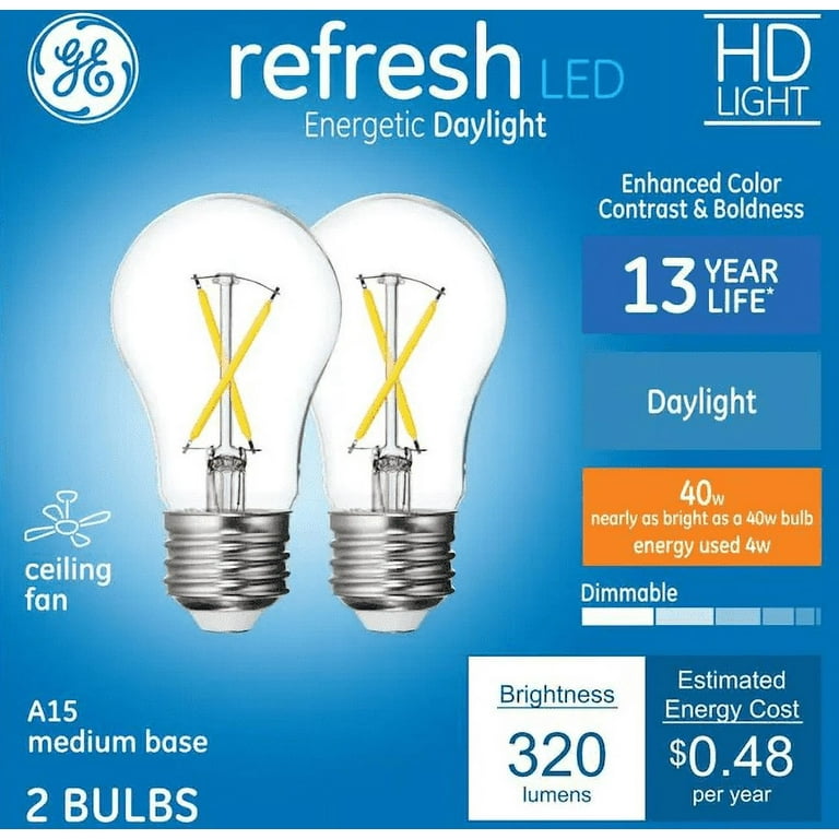GE Refresh 60-Watt EQ A15 Daylight Dimmable LED Light Bulb (2-Pack) GE Refresh 60-Watt EQ A15 Daylight Dimmable LED Light Bulb (2-Pack)