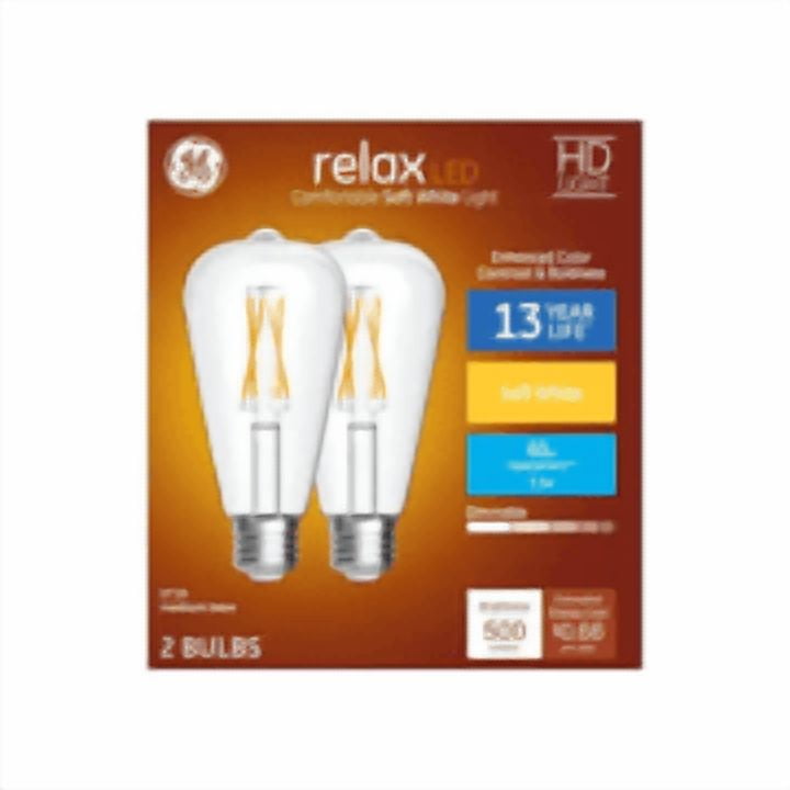 GE relax LED Vintage 60 watt equivalent ST19 Soft White Dimmable Decorative Light Bulb (2-Pack)
