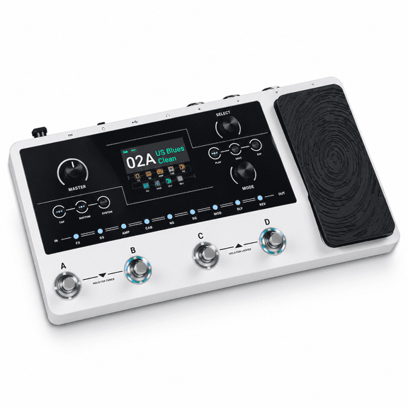 GE150 Pro White Guitar Multi Effects Processor with 200 Presets and Amp Models