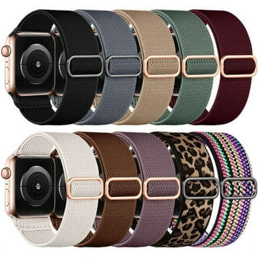 GEAK Stretchy Sport Loop Bands Straps Compatible with iWatch Apple Watch Ultra 2 49mm Series 10 46mm 42mm Series 9 8 7 45mm 41mm SE Series 6 5 4 44mm 40mm Series 3 2 1 42mm 38mm Bands for Women Men