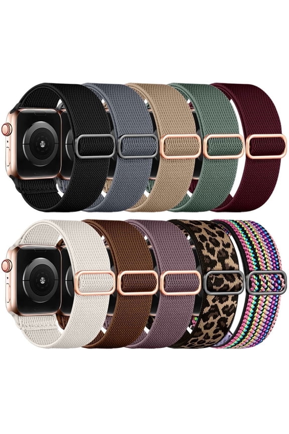 Stretchy Nylon Bands Compatible with Apple Watch Ultra 3 2 49mm Series 11 10 46mm 42mm SE 3 Series 9 8 7 45mm 41mm SE 2nd Generation Series 6 5 4 44mm 40mm Series 3 38mm Bands for Women Men
