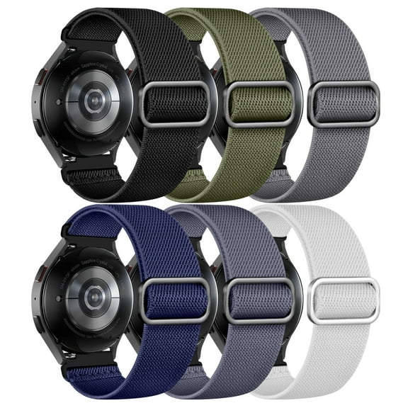 GEAK 20mm Stretchy Nylon Bands Compatible for Samsung Galaxy Watch 7 6 5 4 Active 2 40mm 44mm/Watch 5 Pro 45mm/Watch 6 Classic 47mm 43mm/Watch 4 Classic 46mm 42mm/Watch 3 41mm/Watch 42mm/Active 40mm