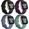 thumbnail image 1 of GEAK 4 Pack Silicone Sport Bands Compatible with Fitbit Versa 3/Versa 4/Sense/Sense 2 Bands for Women Men, 1 of 7