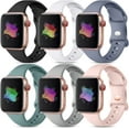 thumbnail image 1 of GEAK 6 Pack Compatible with Apple Watch Bands 40mm 44mm 41mm 45mm 46mm 49mm 38mm 42mm for Women Men Silicone Sport Bands Straps for iWatch Ultra 3 2 SE 3 2nd Generation Series 11 10 9 8 7 6 5 4 3 2 1, 1 of 7