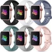 GEAK 6 Pack Compatible with Apple Watch Bands 40mm 44mm 41mm 45mm 46mm 49mm 38mm 42mm for Women Men Silicone Sport Bands Straps for iWatch Ultra 3 2 SE 3 2nd Generation Series 11 10 9 8 7 6 5 4 3 2 1