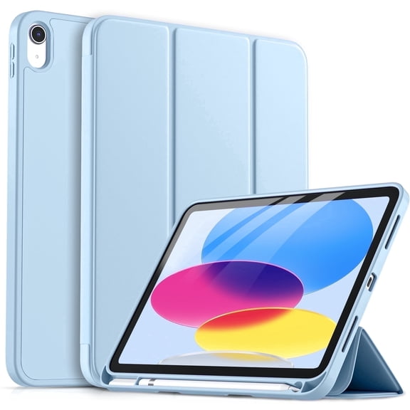 GEAK Compatible with Apple iPad A16 Case 11 inch & iPad 11th 10th Generation Case Cover 10.9 inch with Pencil Holder, Blue