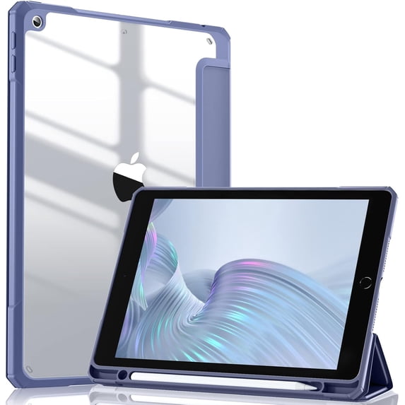 GEAK Compatible With iPad 9th /8th /7th Generation Case with Pencil Holder, Shockproof 10.2inch for iPad Case with Trifold Stand