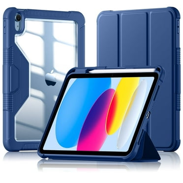 GEAK Compatible with Apple iPad A16 11th Generation 11 inch Case Heavy Duty Shockproof Rugged Clear Back Cover Protective Case for iPad 10th Generation Case with Pencil Holder 10.9 inch