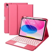 GEAK Compatible with Apple iPad A16 11th 10th Generation Case with Keyboard 7 Color Backlight Detachable Keyboard Case Cover with Touchpad for iPad 11th Gen 11 inch 2025 & 10th Gen 10.9 inch