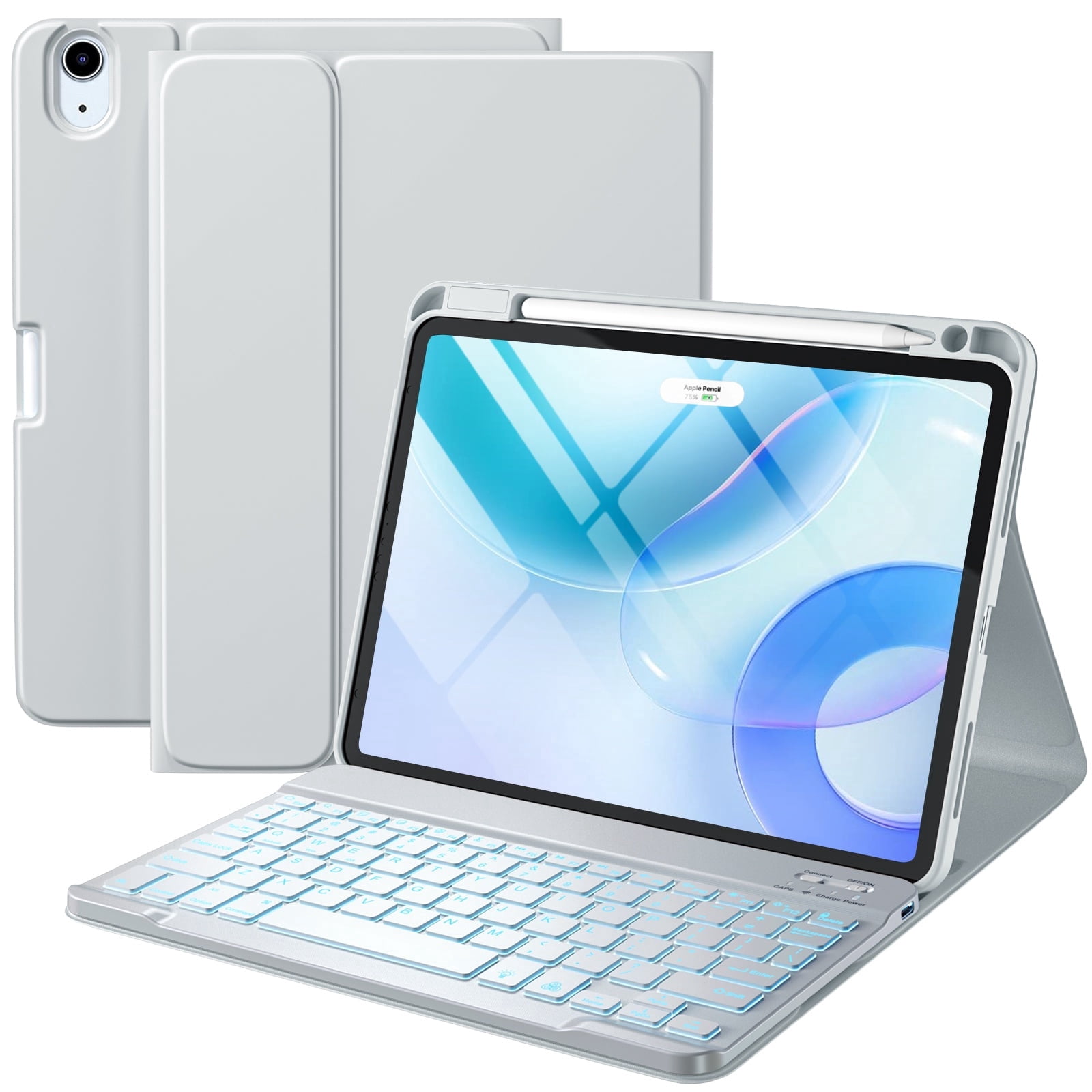 GEAK Compatible With iPad Air 11 inch (M4/M3/M2) /Air 5th/ Air 4th Generation Case with Keyboard, Detachble Magnetic Fits For iPad Air Keyboard with Case