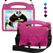 GEAK Compatible with Apple iPad 9th 8th 7th Generation Case for Kids 10.2 inch Cute Panda Shockproof Handle Stand Case with Strap for iPad Air 3rd Generation & Pro 10.5 inch
