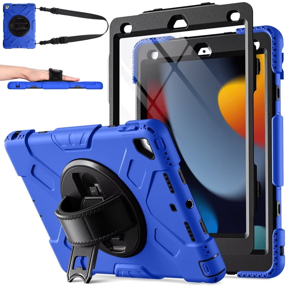 GEAK Compatible with Apple iPad 9th/8th/7th Generation 10.2 inch Case Cover with Screen Protector