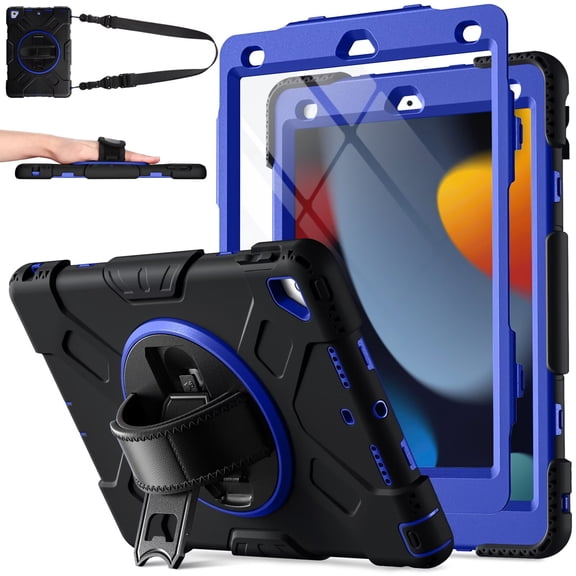 GEAK Compatible with Apple iPad 9th/8th/7th Generation 10.2 inch Case Cover with Screen Protector