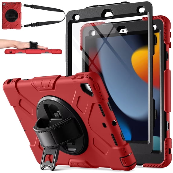 GEAK Compatible with Apple iPad 9th/8th/7th Generation 10.2 inch Case Cover with Screen Protector