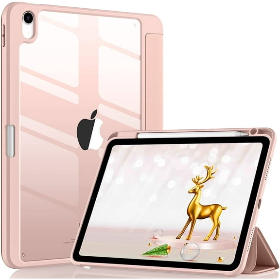 GEAK Compatible with Apple iPad Air 11 inch Case M3/M2, iPad Air 5th 4th Generation 10.9 inch Case Clear Back Cover with Pencil Holder