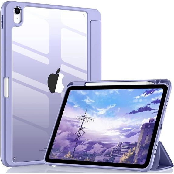 GEAK Compatible with Apple iPad Air 11 inch Case M3/M2, iPad Air 5th 4th Generation 10.9 inch Case Clear Back Cover with Pencil Holder