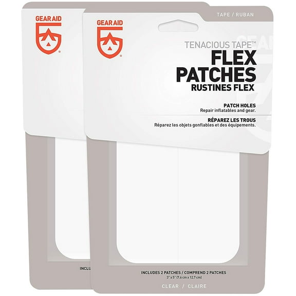 Gear Aid Tenacious Tape 3" x 5" No-Sew Peel and Stick Flex Patches - 2-Pack