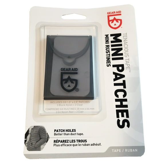GEAR AID Tenacious Tape Fabric Repair Patches Outdoor Hiking - Black and Clear