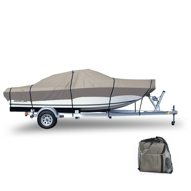 GEARFLAG 600D Marine Grade Boat Cover for 1416ft Vhull, AntiUV