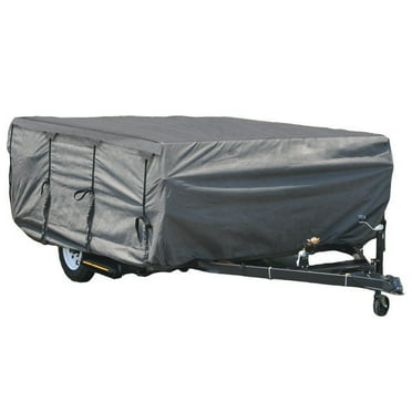 GEARFLAG Pop-up Folding Camper Cover Reinforced Windproof Side-Straps Fits 12'-14', Anti-UV Water-Resistance Triple Layers Heavy Duty for Trailer RV