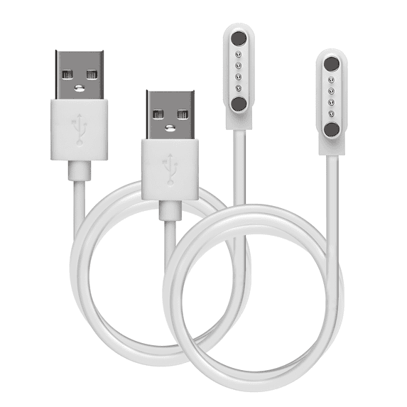 GEARPLEX Apple, Samsung, and Fitness Watches Quick Charge USB Type-A Charger Cable, 7.62mm with 4-Pin Connections, 2 Pack