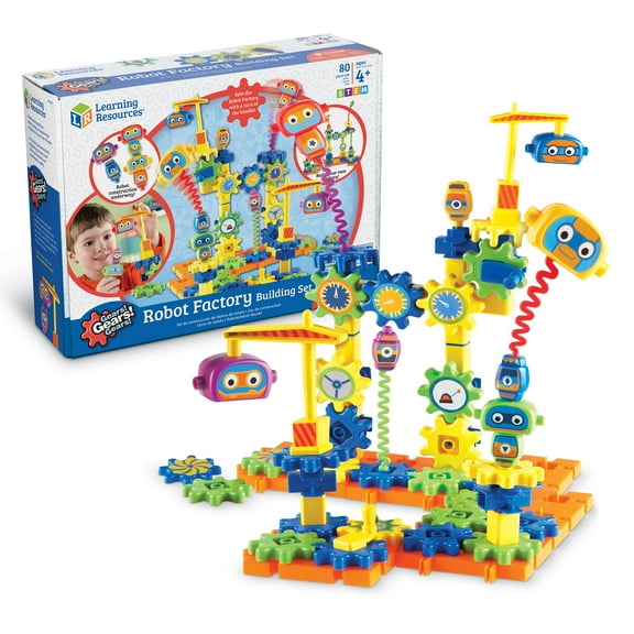 Learning Resources Gears! Gears! Gears! Robot Factory, STEM Building Set for Kids 4+