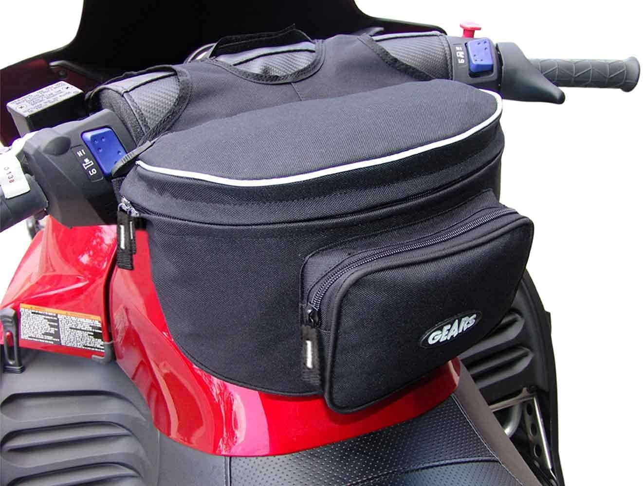 GEARS Large Handlebar Bag for Snowmobile, Sled, ATV - Fanny Pack Storage Pouch for Everyday Carry - Water-resistant Holder for Cell Phone, Camera, Paperwork, Gloves, Maps, Snacks etc.