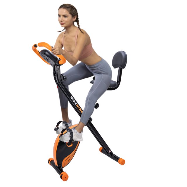 GEARSTONE Exercise Bike, Foldable Fitness Bike Indoor Use, Foldable 8 Resistance