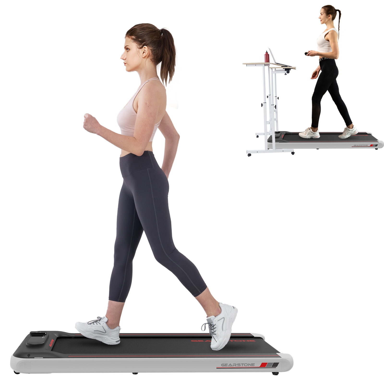 GEARSTONE Treadmill for Walking Pad, Alloy Steel Under Desk Treadmill