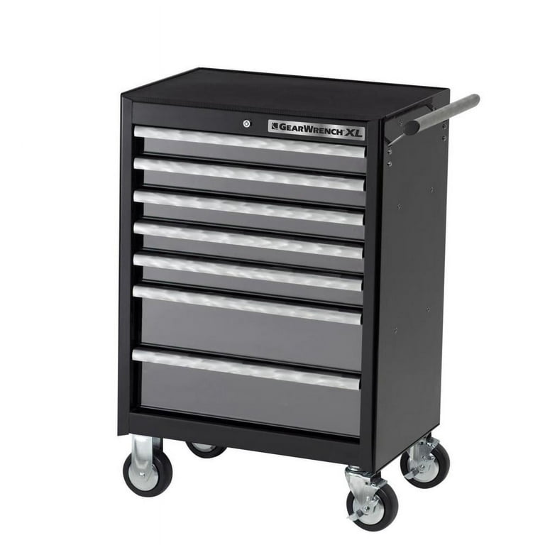 XL Series 26 in. 7-Drawer Roller Cabinet Tool Box in Black and Silver XL Series 26 in. 7-Drawer Roller Cabinet Tool Box in Black and Silver