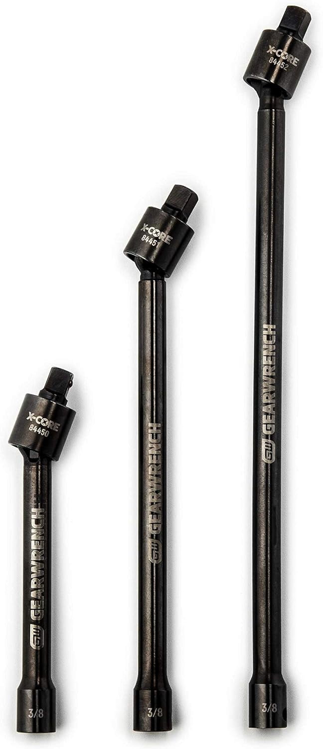 GEARWRENCH 3/8" Drive XCore™ Pinless Universal Joint Impact Extension Set Includes 6", 9", & 12