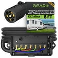 thumbnail image 1 of GEARit 7 Way Plug Inline Trailer Cord (8 Feet) with 7 Gang Junction Box - Weatherproof Wiring Harness Cable with Waterproof Junction Box for RV Trailers and Campers - 8Ft, 1 of 7