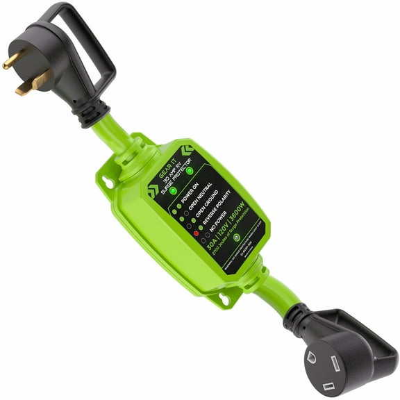 GEARit RV Surge Protector 30 AMP - Circuit Analyzer Voltage Protector/Monitor with Surge Protection (2700 Joules) Weather Resistant 30A Extension Plug for RV Trailer Travel Outdoor Camper