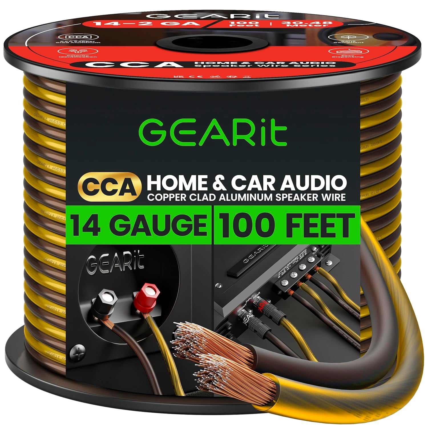 Preffair BA1457 4Pcs 24K Gold Plated Banana O Plug HIFI Speaker Cable Connector Suitable For 87mm Diameter Cables