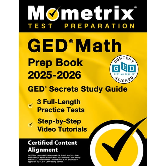 Matthew Bowling, GED Math Prep Book 2025-2026, Study Guide, 3 Practice ...
