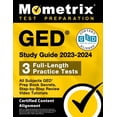 thumbnail image 1 of GED Study Guide 2023-2024 All Subjects - 3 Full-Length Practice Tests, GED Prep Book Secrets, Step-By-Step Review Video , (Paperback), 1 of 2