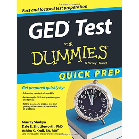 Pre-Owned GED Test For Dummies, Quick Prep Edition (For Dummies Series) (Paperback) 1118899903 9781118899908