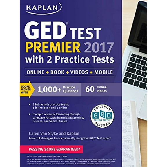 Pre-Owned GED Test Premier 2017 with 2 Practice Tests: Online + Book + Videos + Mobile (Kaplan Test Prep) (Paperback) 1506209289 9781506209289