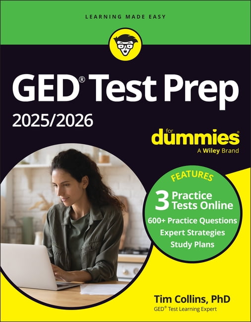 GED Test Prep 2025/2026 for Dummies: Book + 3 Practice Tests Online, (Paperback)