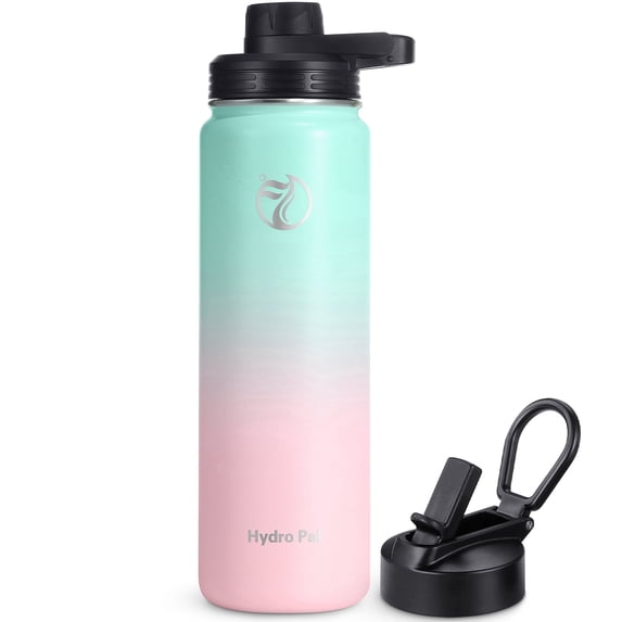 GEDUX 24oz Insulated Stainless Steel Water Bottle with 2 Leak Proof Lids (Spout Lid and Straw Lid) Wide Mouth for Sports and Travel