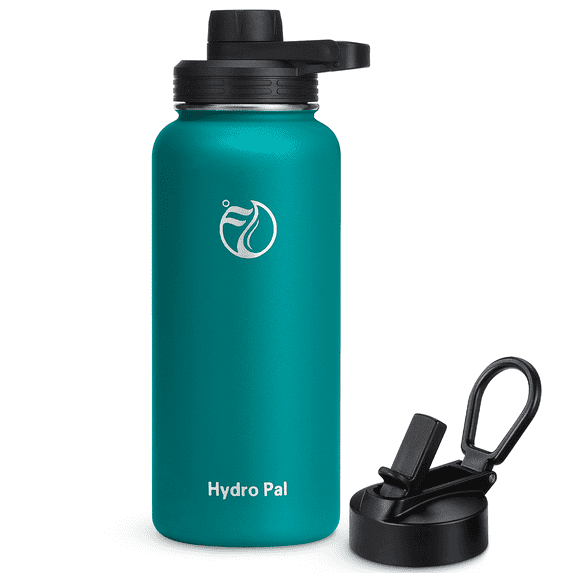 GEDUX 32oz Insulated Stainless Steel Water Bottle with 2 Leak Proof Lids(Spout Lid and Straw Lid) Wide Mouth Powder-Coated Water Bottle for Sports and Travel, Green