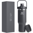 thumbnail image 1 of GEDUX 40oz Insulated Water Bottle with Straw, Stainless Steel Water Bottle with 2-in-1 Leakproof Lid (Straw & Auto Spout), Keeps Cold 24H Hot 12H, Leak Proof Water Bottle for Sports Travel, 1 of 7
