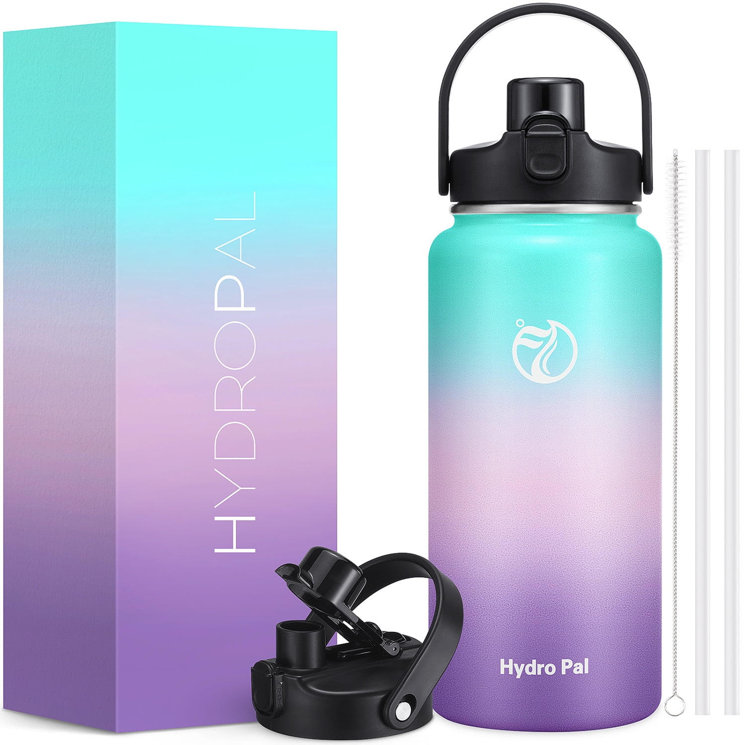 GEDUX 64 oz Insulated Stainless Steel Water Bottle, Half Gallon Water Bottle with 2-in-1 Chug & Straw Lid and Handle, Leak Proof Wide Mouth Vacuum Tumbler for Gym Travel