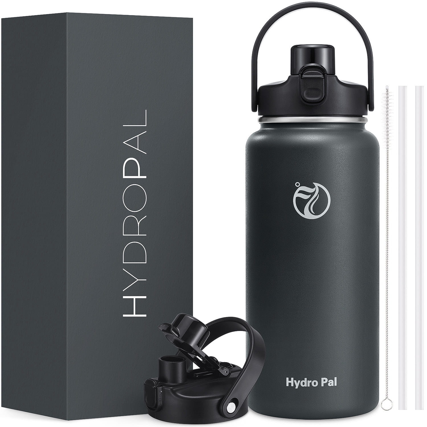 GEDUX 64 oz Insulated Stainless Steel Water Bottle, Half Gallon Water Bottle with 2-in-1 Chug & Straw Lid and Handle, Leak Proof Wide Mouth Vacuum Tumbler for Gym Travel
