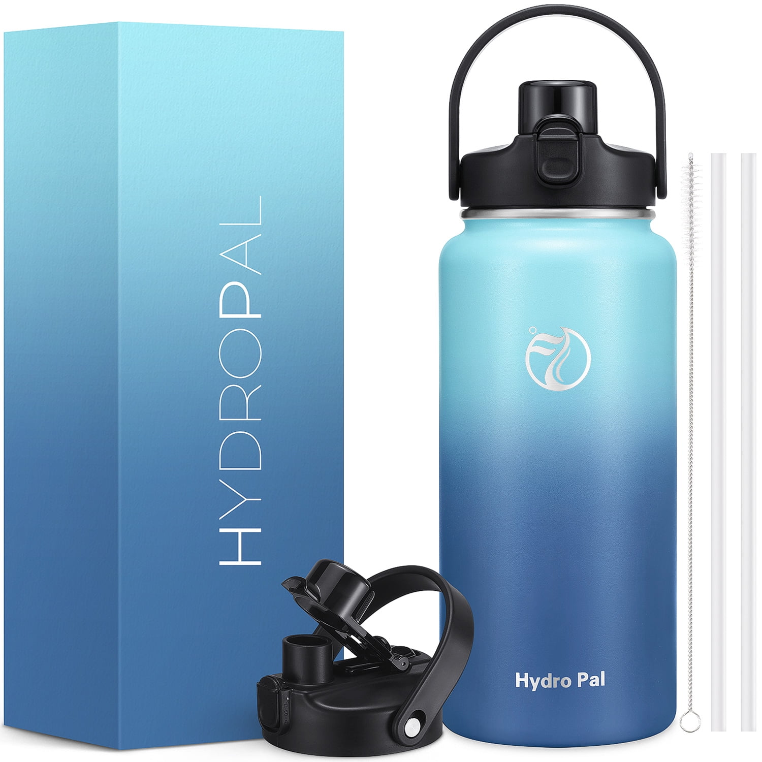 GEDUX 64 oz Insulated Stainless Steel Water Bottle, Half Gallon Water Bottle with 2-in-1 Chug & Straw Lid and Handle, Leak Proof Wide Mouth Vacuum Tumbler for Gym Travel