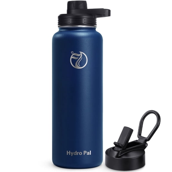 GEDUX Vacuum Insulated Water Bottle 40oz Stainless Steel, BPA Free, Leakproof, 12H Hot 24H Cold, with 2 Lids for Camping, Blue