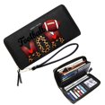 thumbnail image 1 of GEEAD Card Holder Wallet for Women Wallet with RFID Blocking for Women Leopard Print American Football Red Hearts Everyday Wallet Ideal GiftSoft Texture, 1 of 10